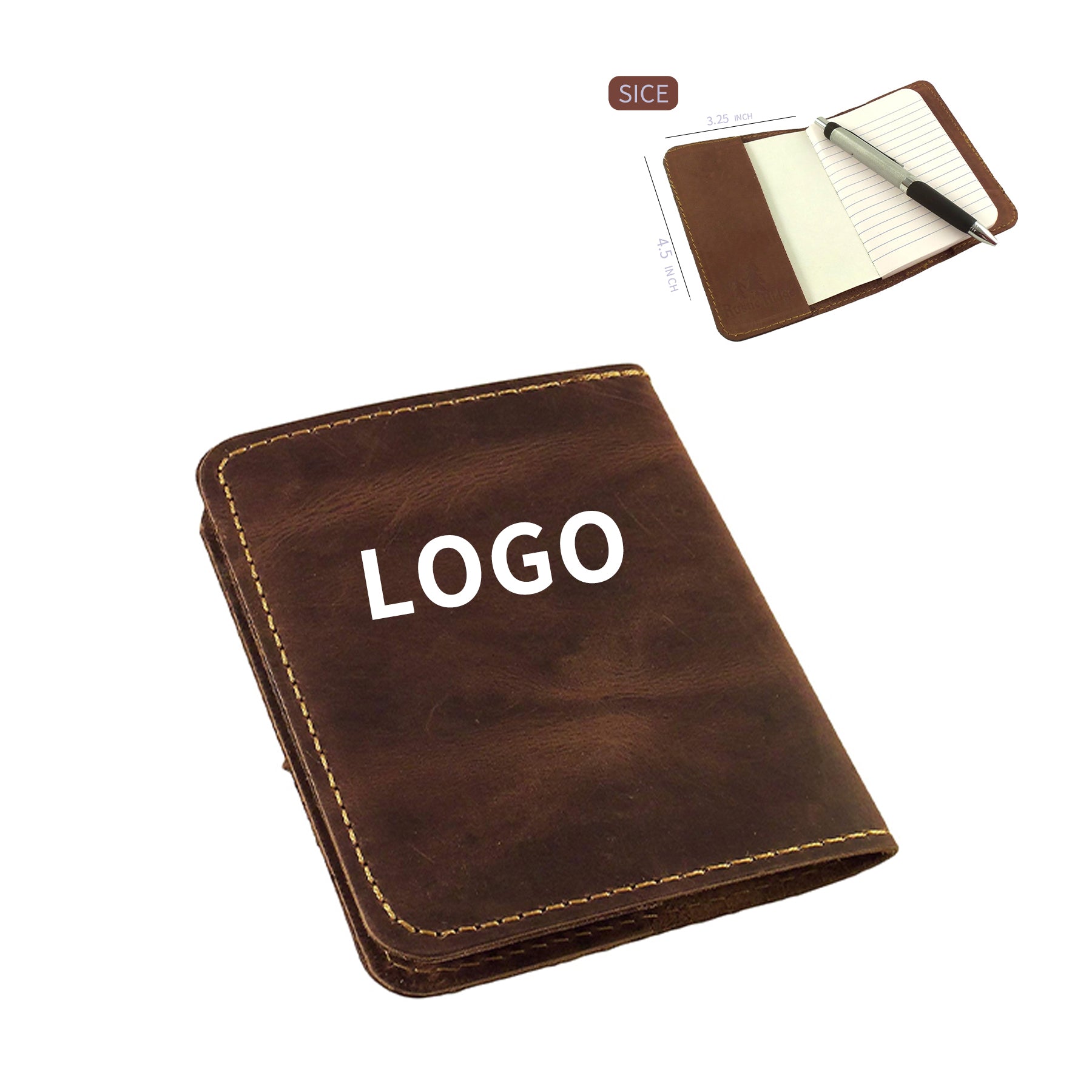 Refillable Mini Leather Pocket Notebook image 0