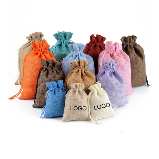 Burlap Drawstring Bag image 0