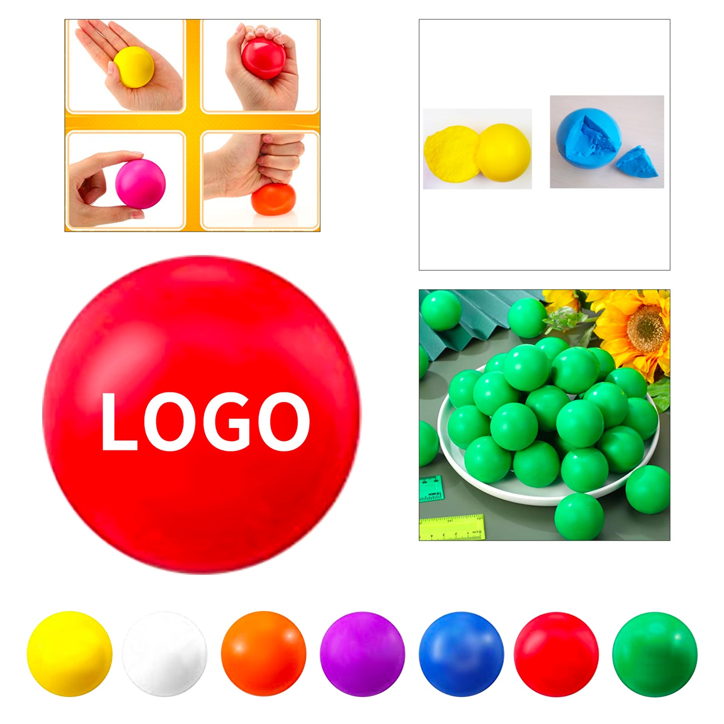 Motivational Stress Balls - 4cm Inspirational Squeeze Toys for Relief & Focus - Blue