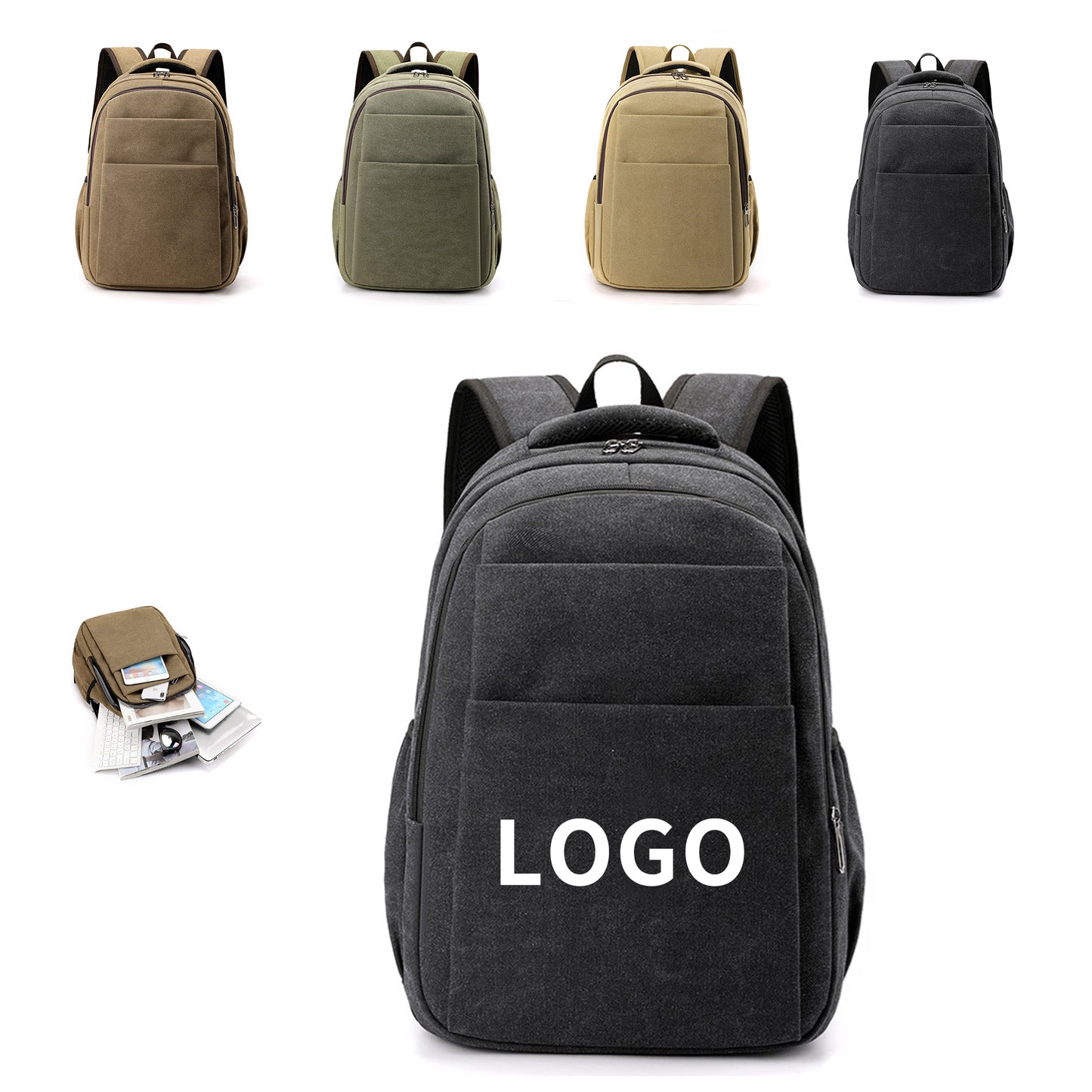 High-Density Nylon Daily and Travel Backpack - Olive Green