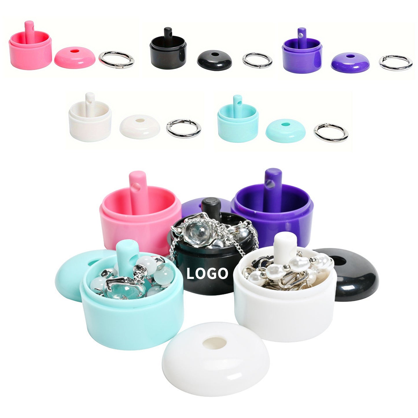 Portable Jewelry Ring Storage Box Keychain
