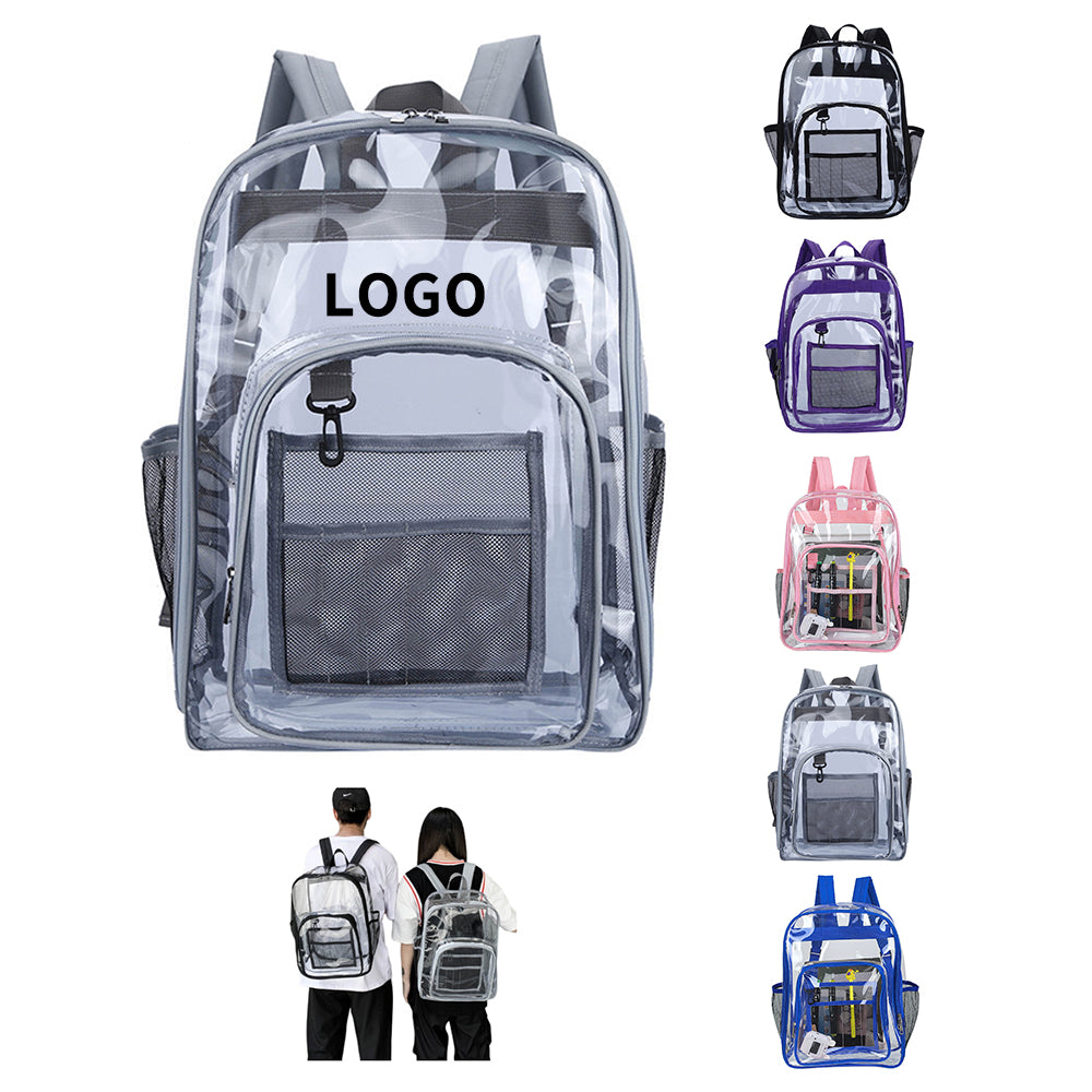 Transparent Multi-Pocket Backpack - Pink