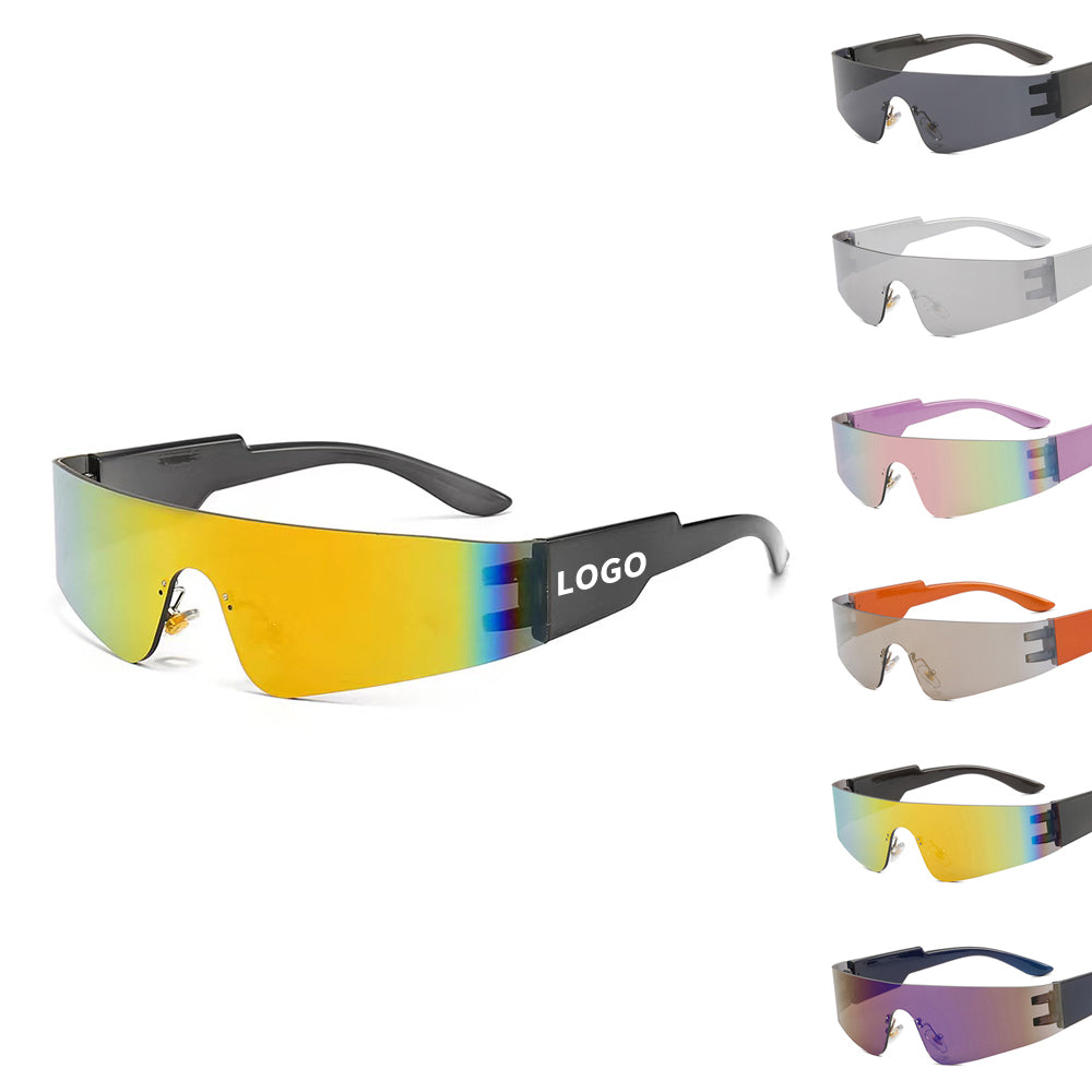 Futuristic Rimless Sunglasses - Black