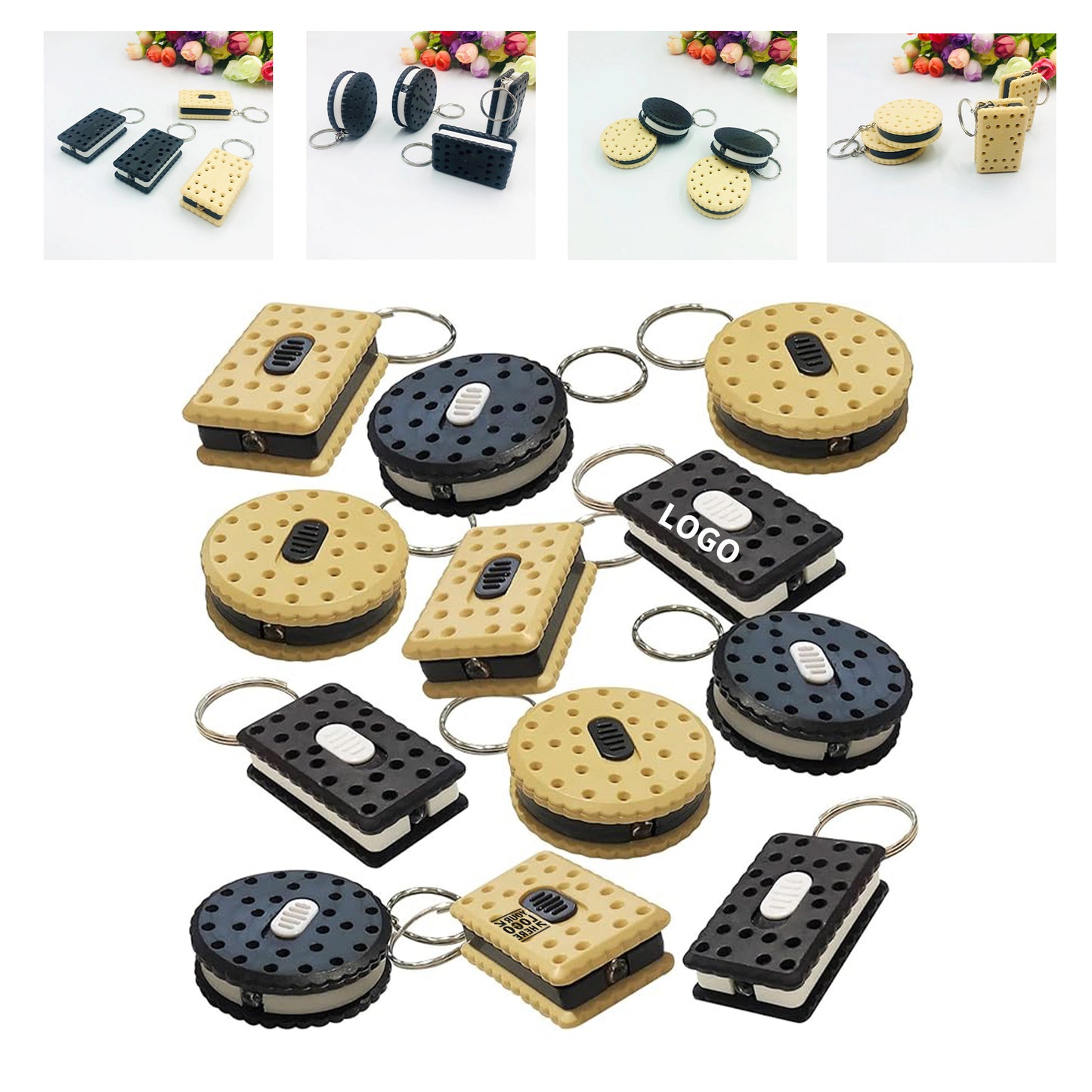 Sandwich Cookie Flashlight Keychains Led Key Chains