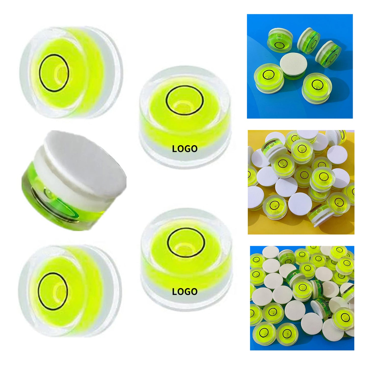 Small Circular Double Sided Adhesive Bubble Spirit Level - Clear