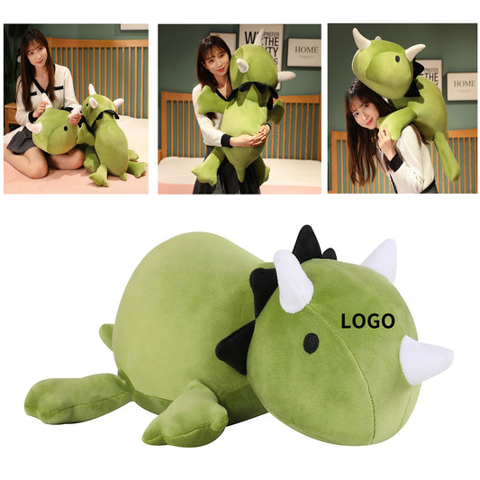 9.8 Inch Dinosaur Plushie Dino Throw Pillow - Green