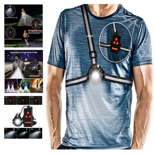 Outdoor Night Running Lights Led Chest Light Back Warning Light - Black