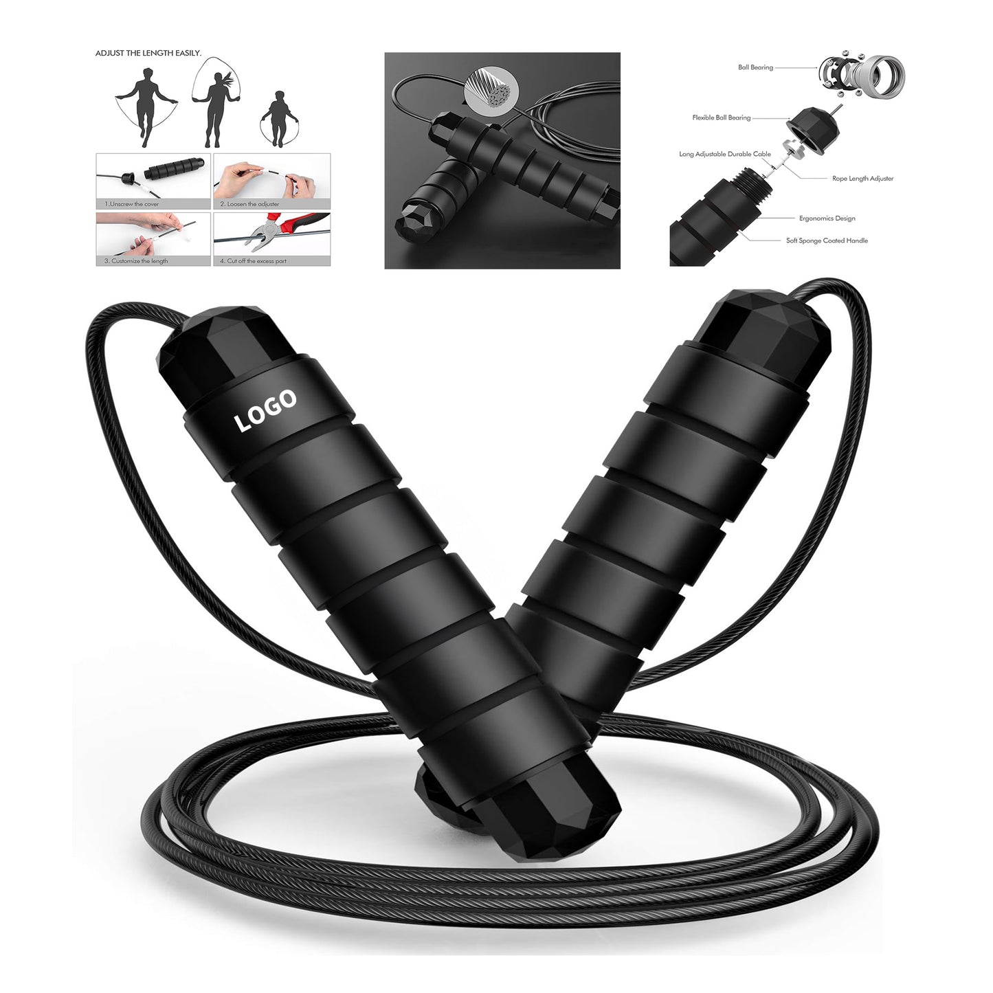 Jump Rope Tangle-Free Rapid Speed Jumping Rope Cable