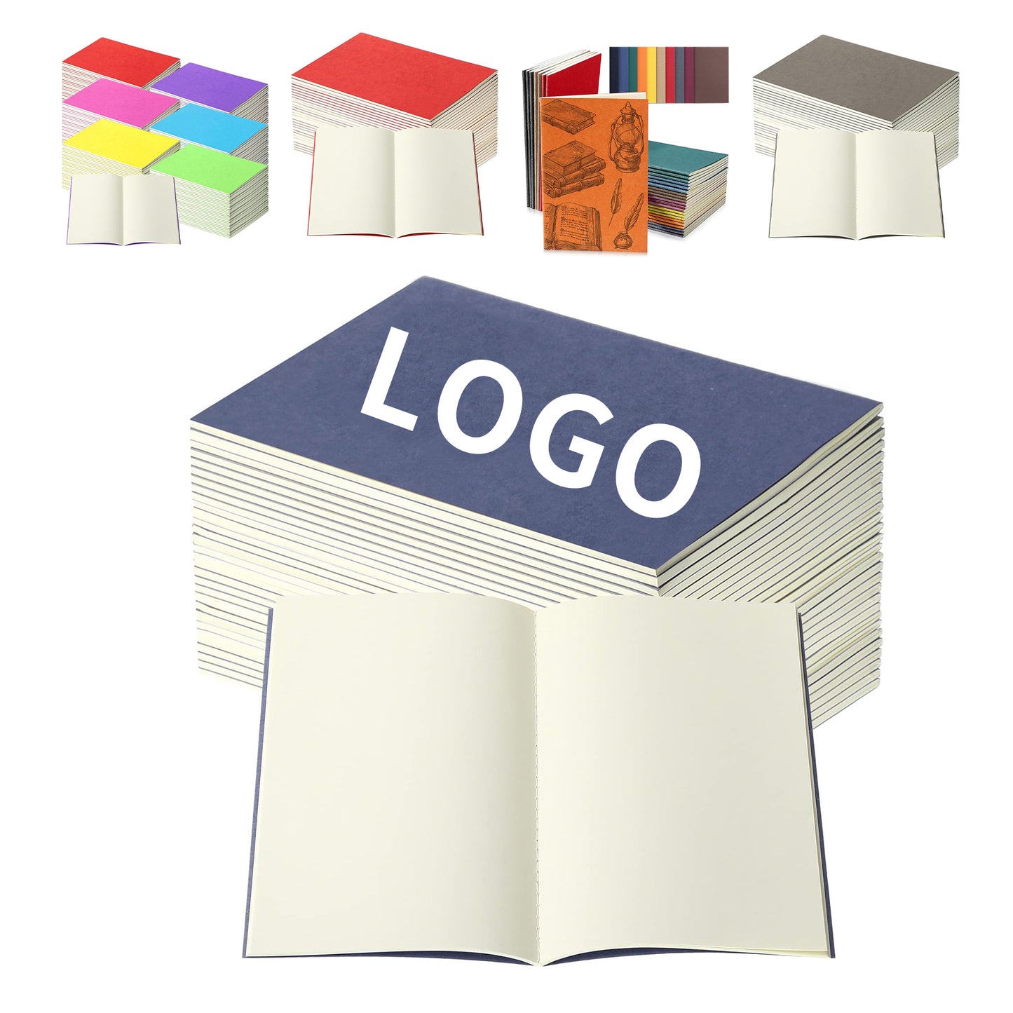 60 Pages A5 Unlined Blank Kraft Notebooks Composition Notebooks
