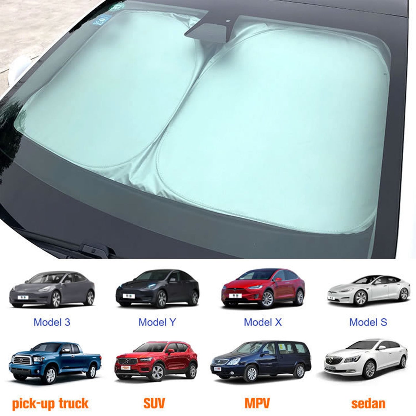 Foldable Car Sunshade - Silvery