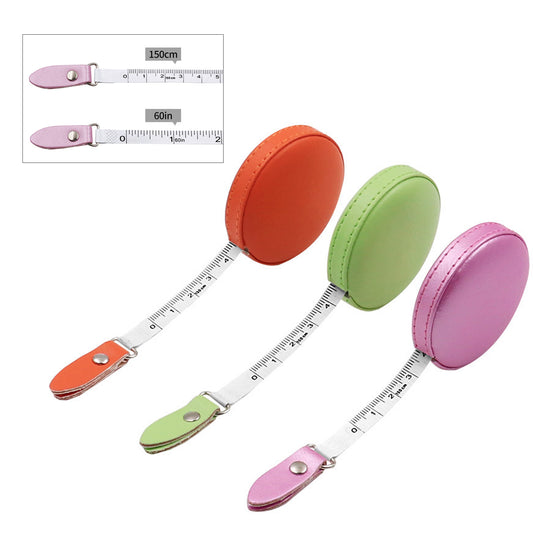 Round PU Leather Measuring Tape - Orange