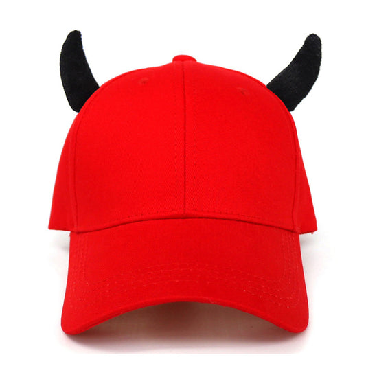 5 panel Horn Peaked Little Devil Baseball Cap - Black