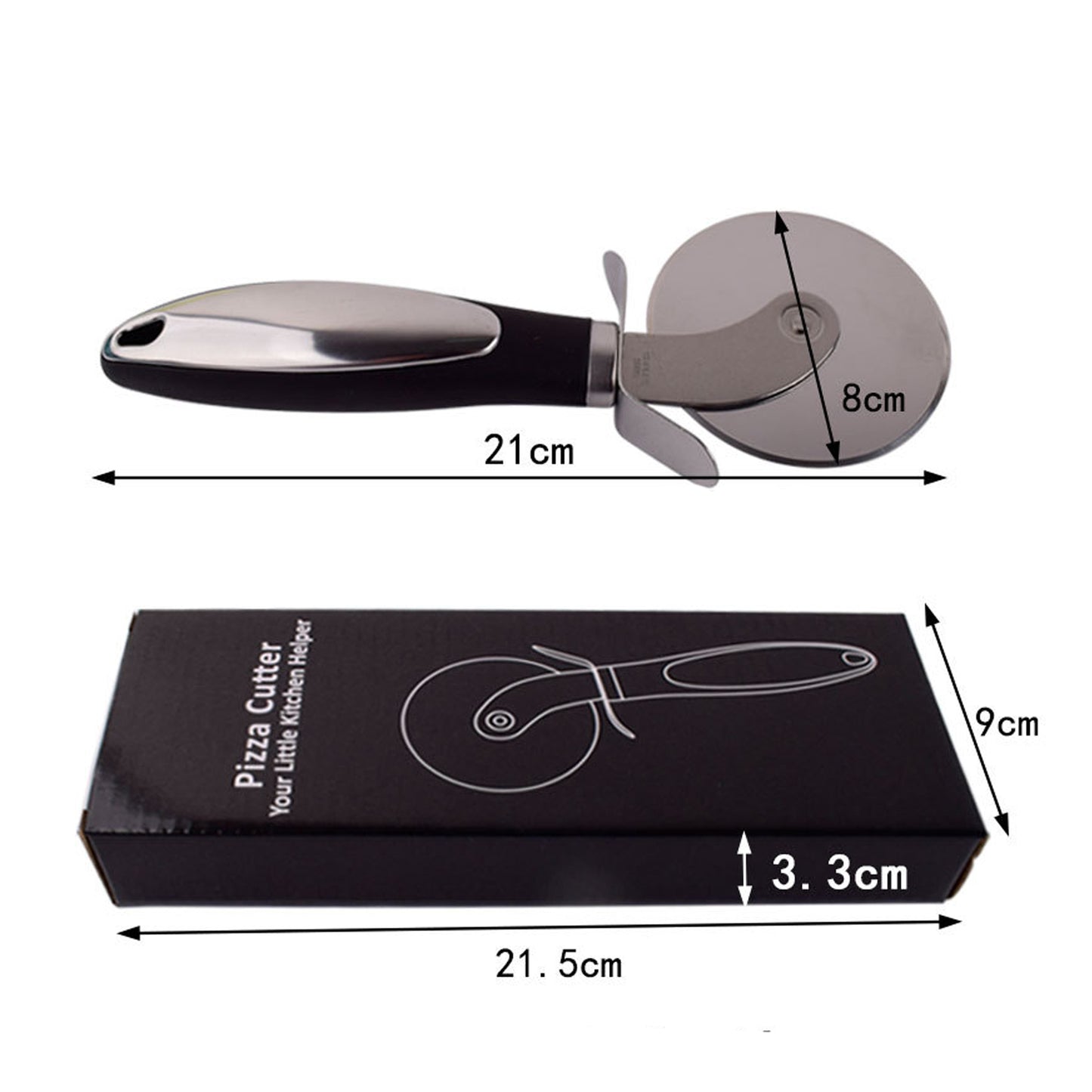 Stainless Steel Pizza Cutter - Silver