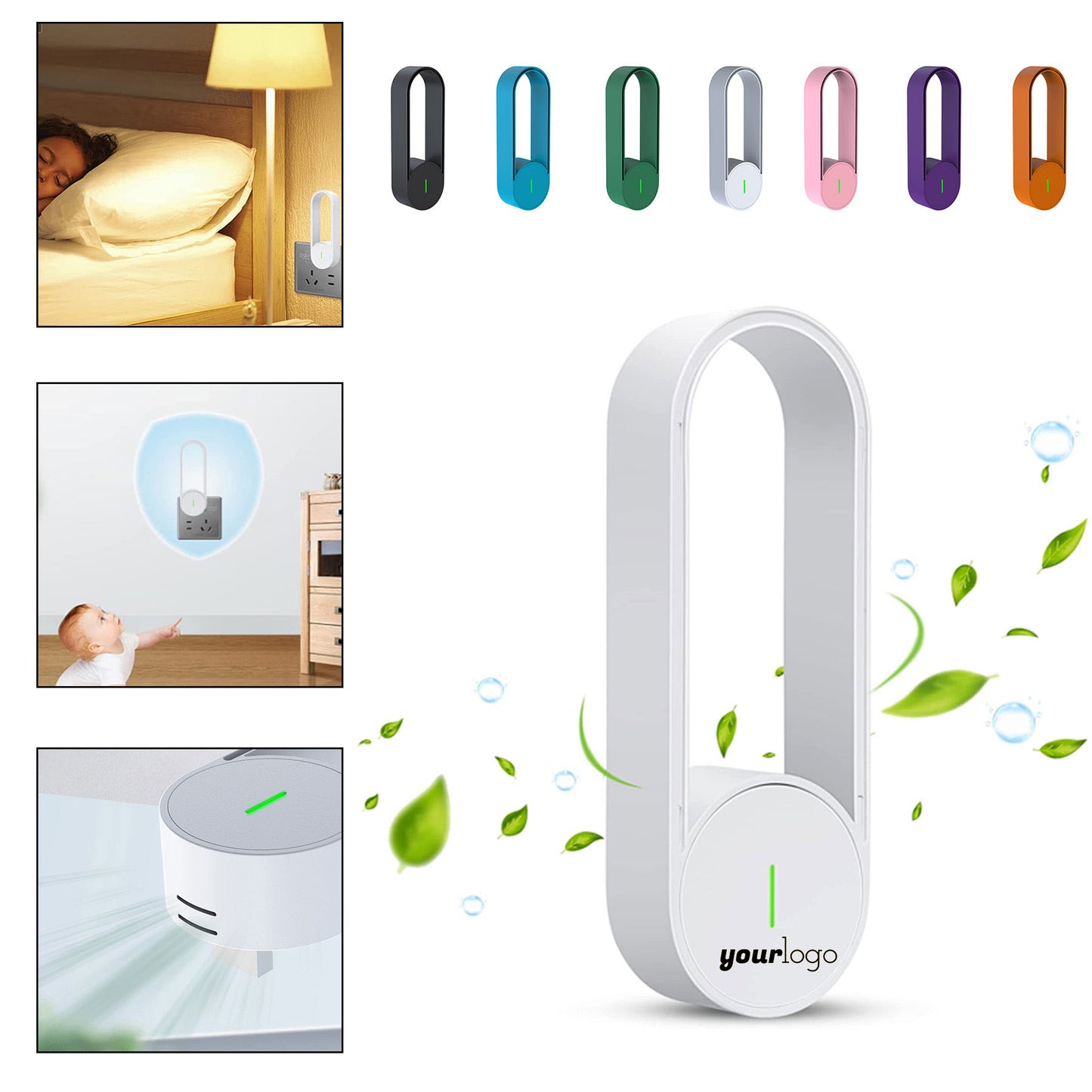 Compact USB Air Purifier with Negative Ion Technology - White