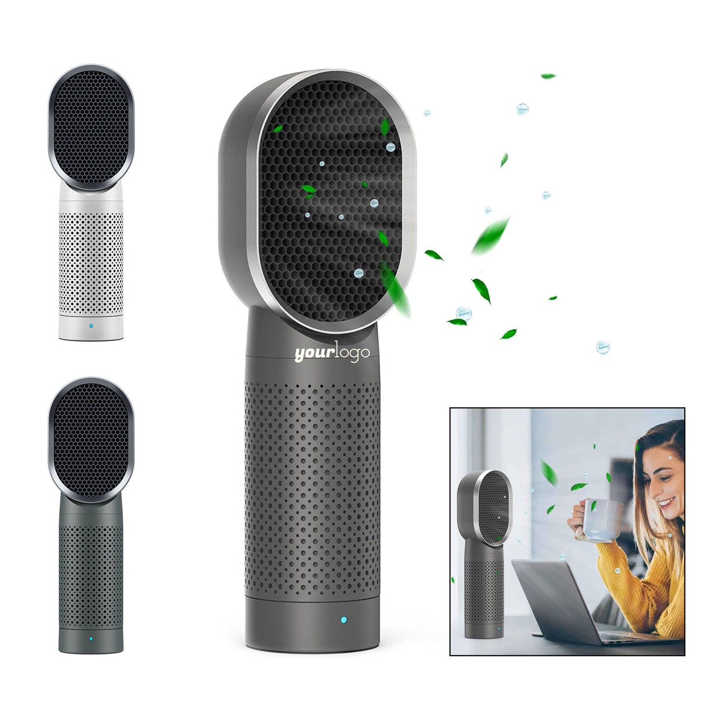 Quiet 28dB Brushless Desktop Air Purifier