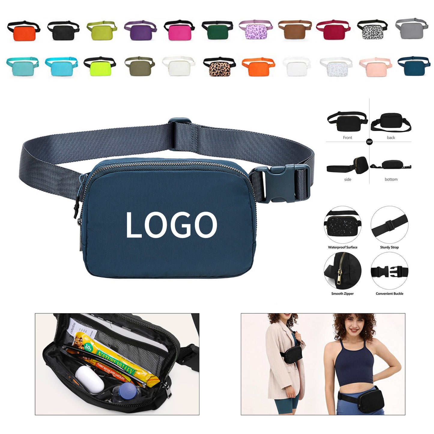 Compact and Functional Waist Pouch - Black