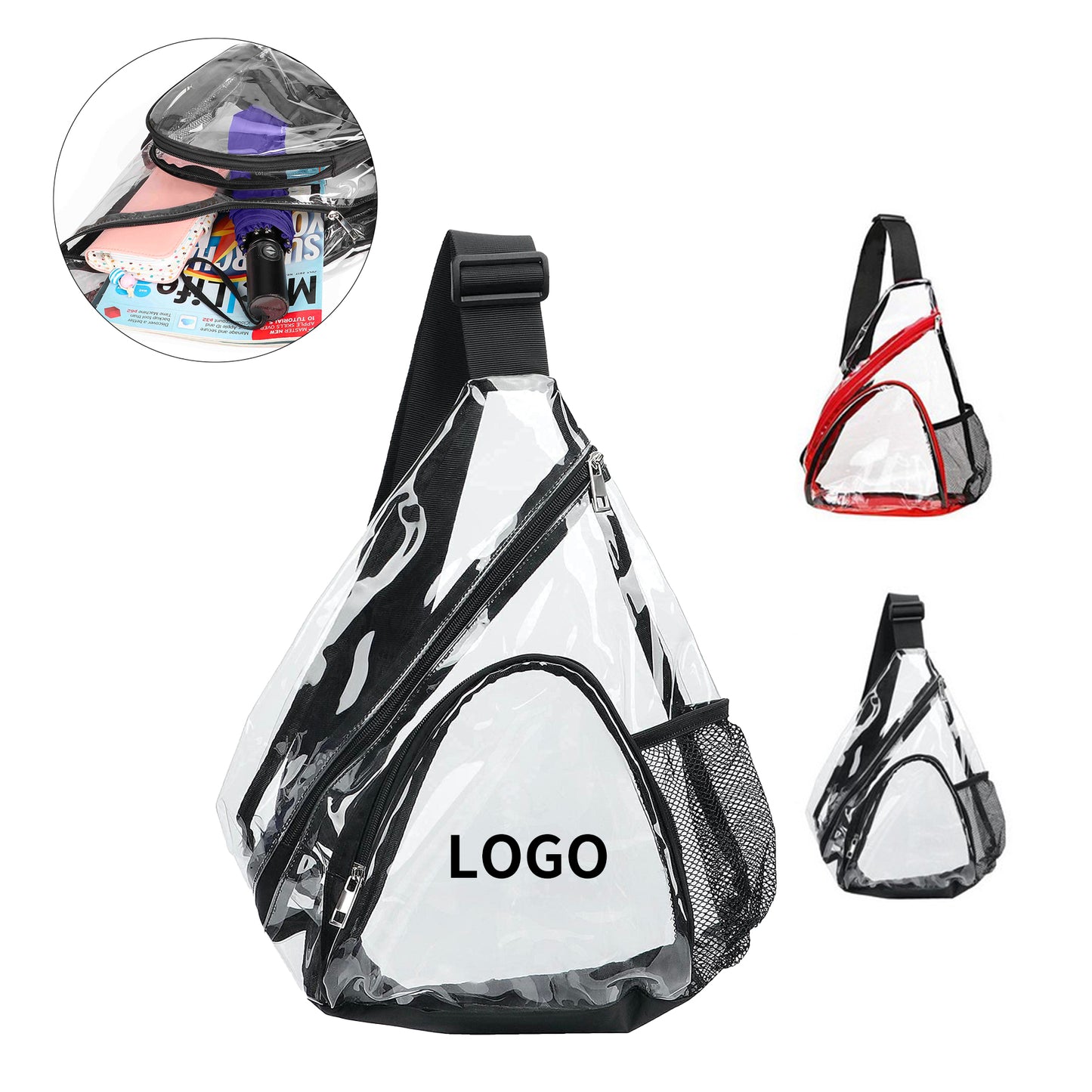 Transparent Crossbody Sling Bag - Blue