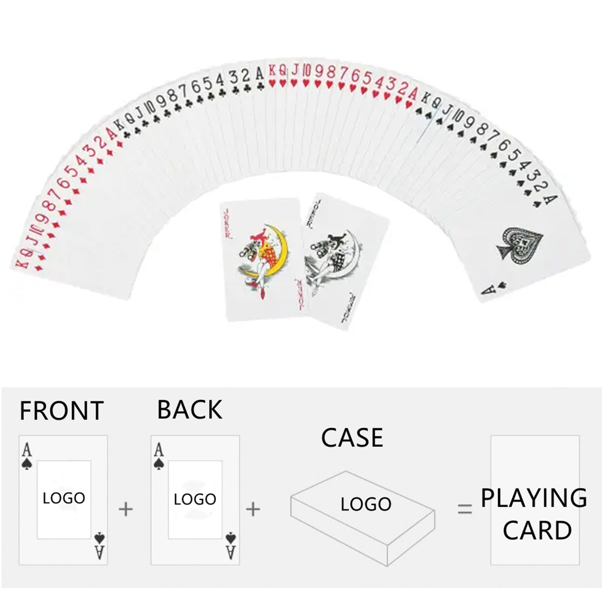 Custom Playing Crads with Case - White