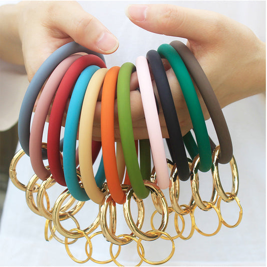 Silicone Bangle Key Ring MOQ 100PCS - Teal
