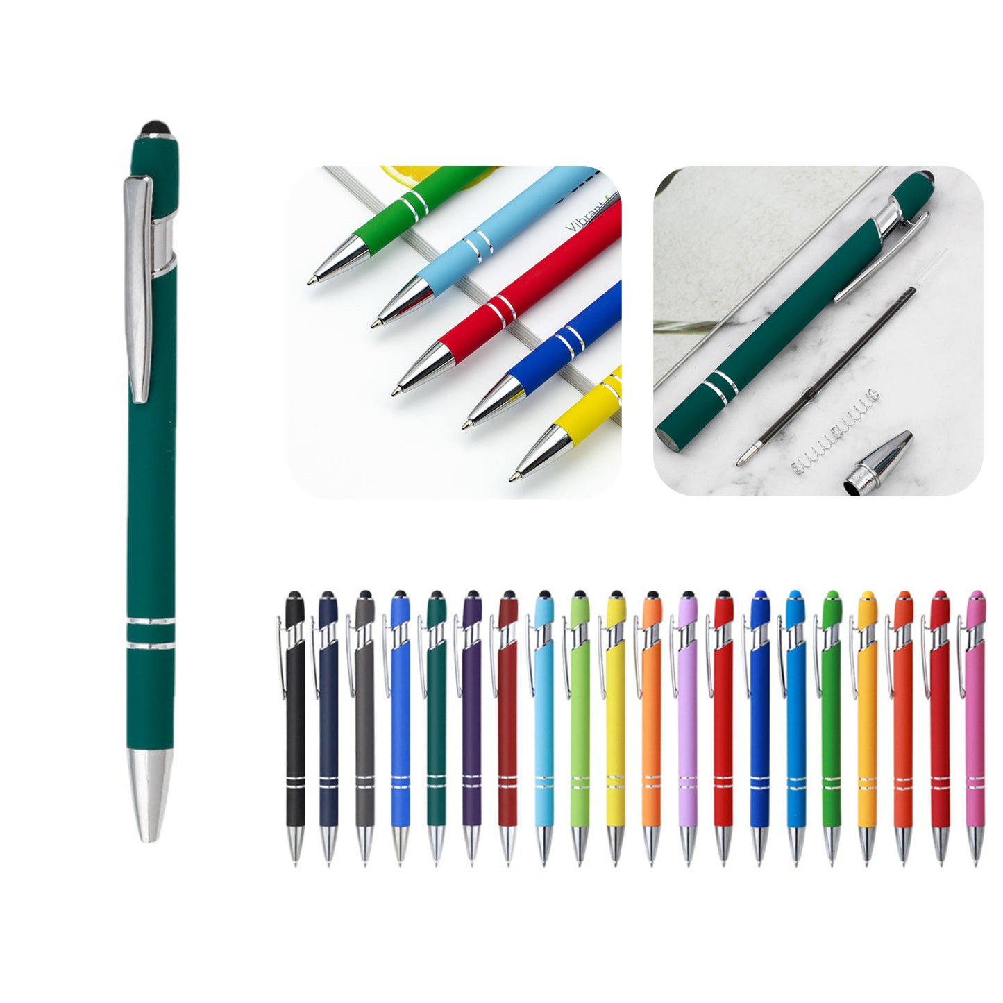 Rubberized Touch Stylus Metal Pen