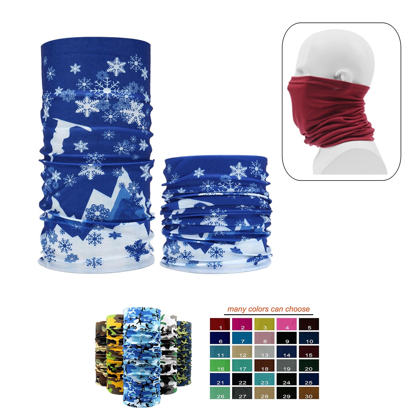 Magic Scarf Headband Face Mask Bandanas - Custom