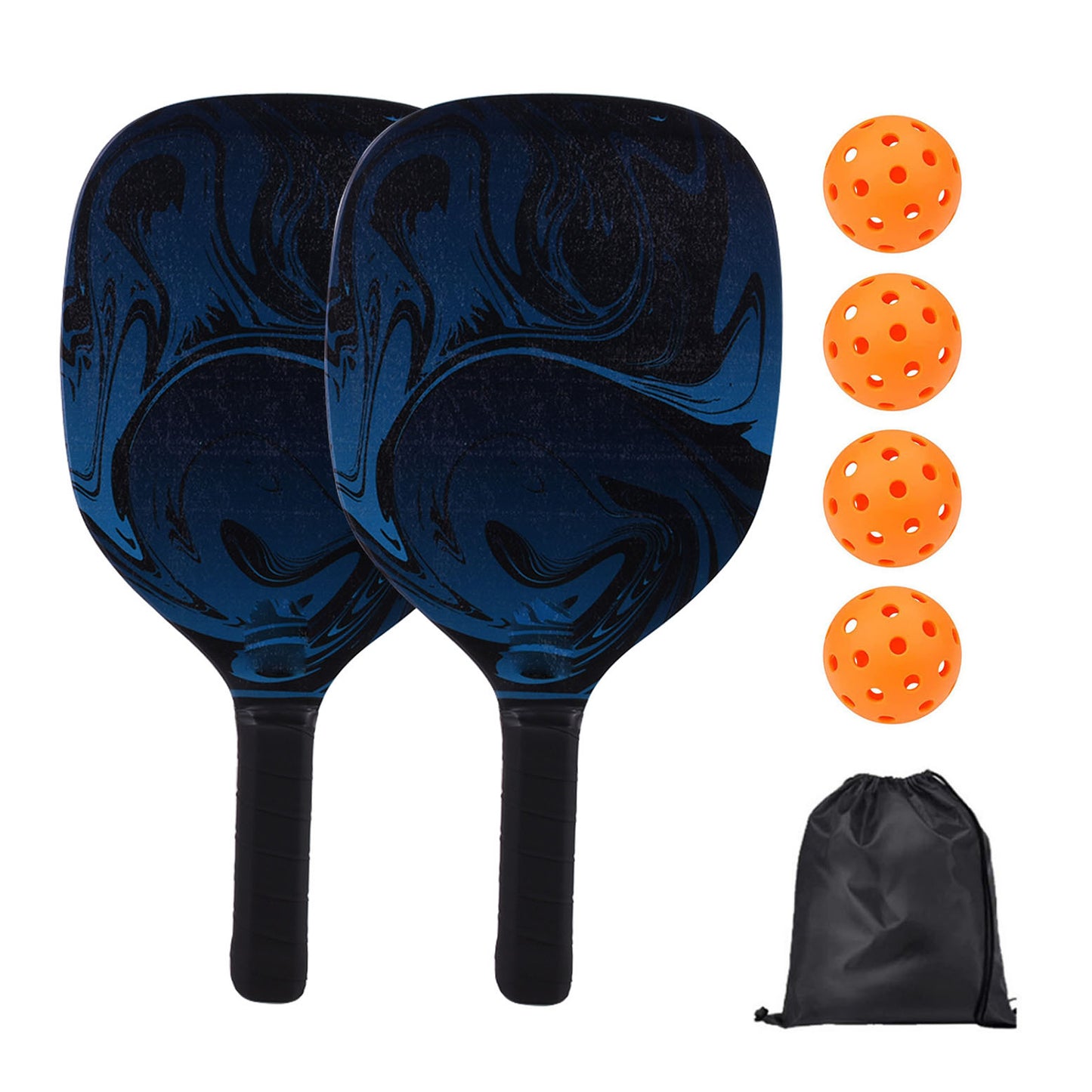 Wooden Custom Pickleball Paddle Set - Black