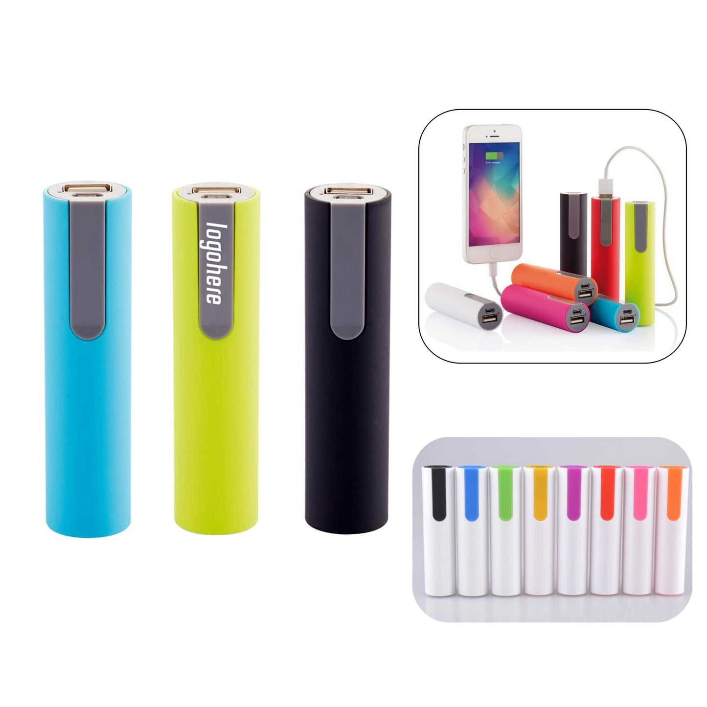 Multi-color Mini Power Bank - Black
