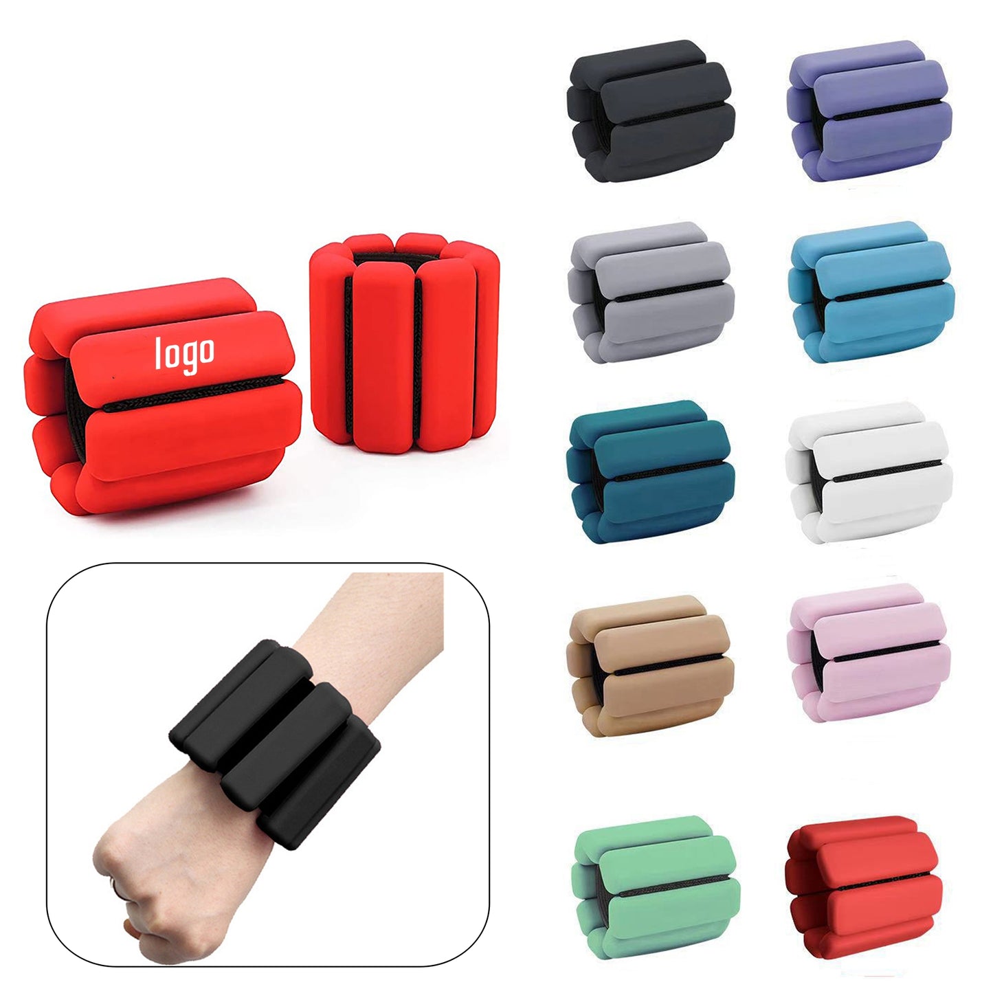 Adjustable Wrist & Ankle Weights Bracelet MOQ 30 - Blue