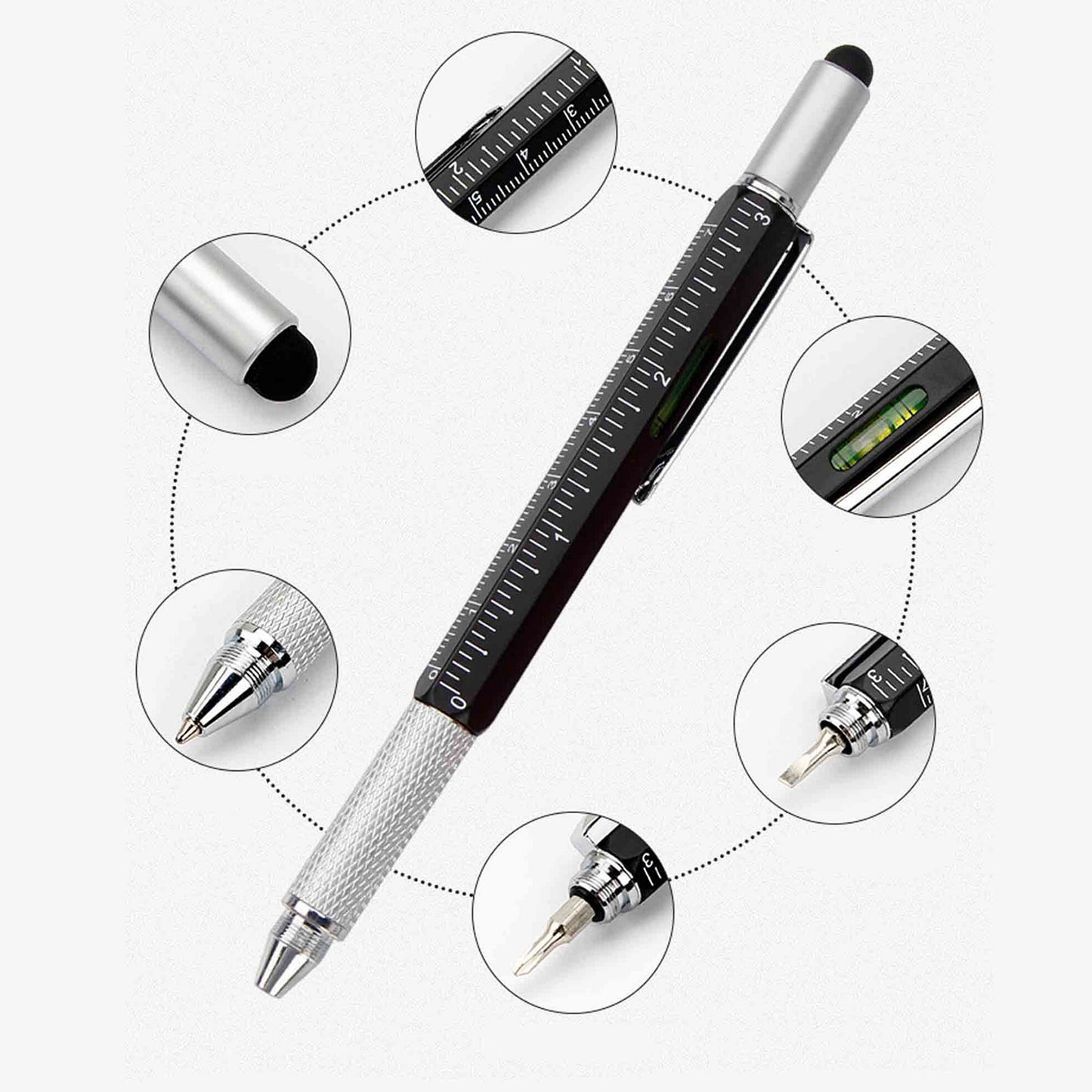 6 in 1 Multitool Tech Tool Pen - White
