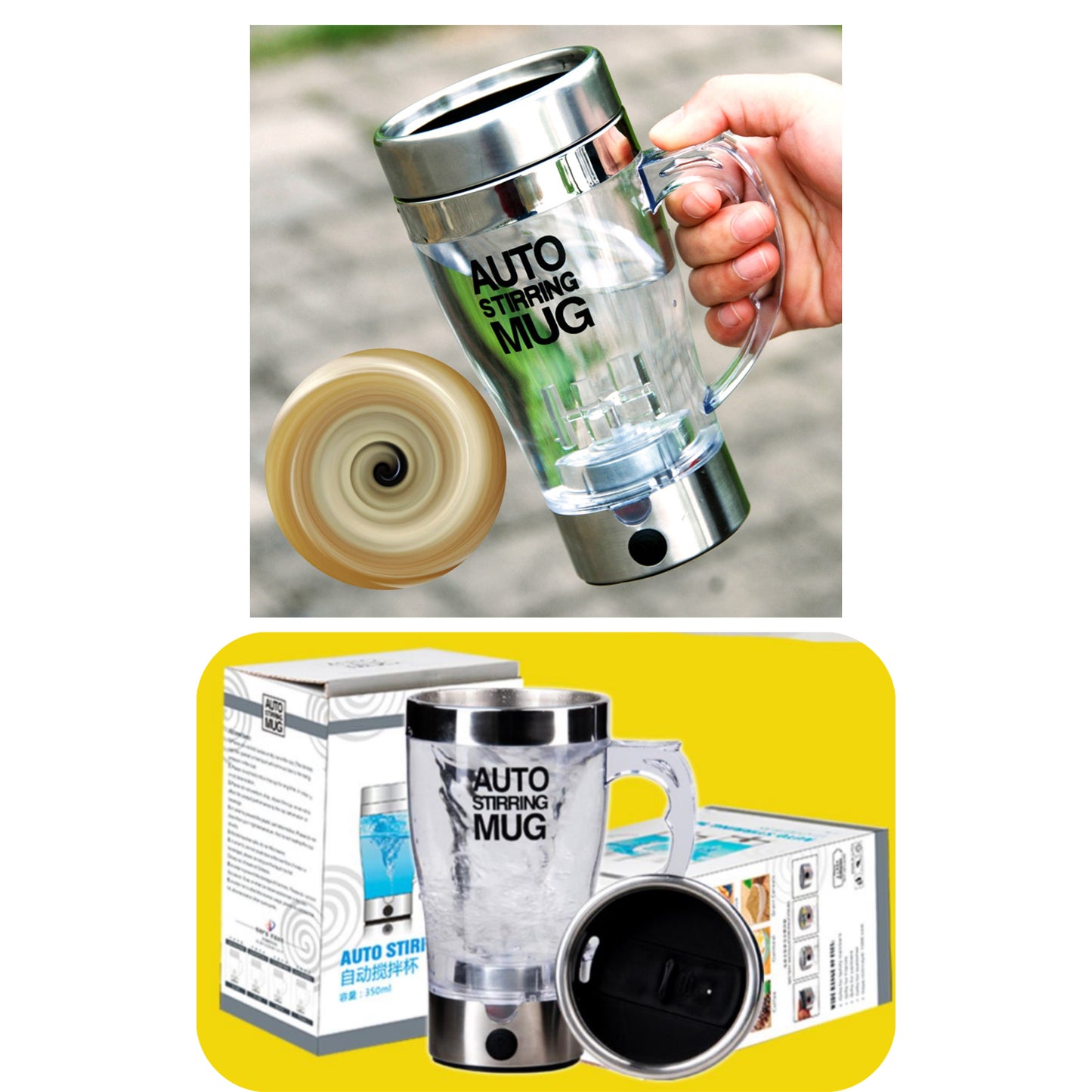 Self-Stirring Travel Coffee Mug - Clear