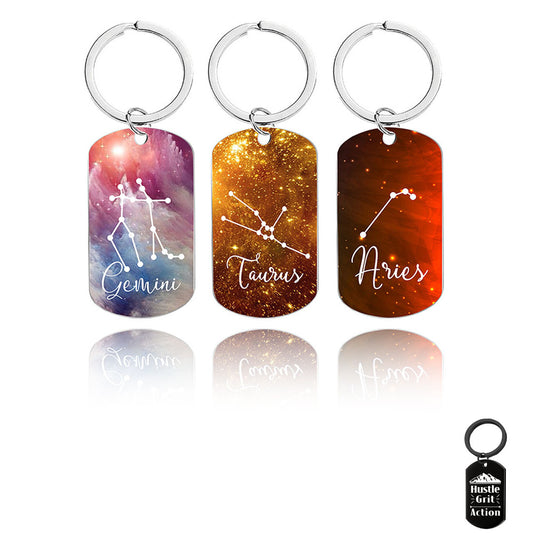 Engraved Custom Keychain - Black