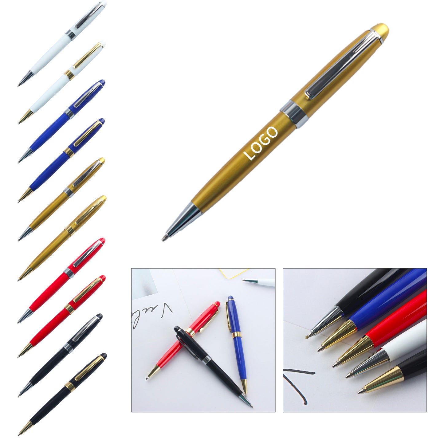 Metallic Finish Ballpoint Pen - White