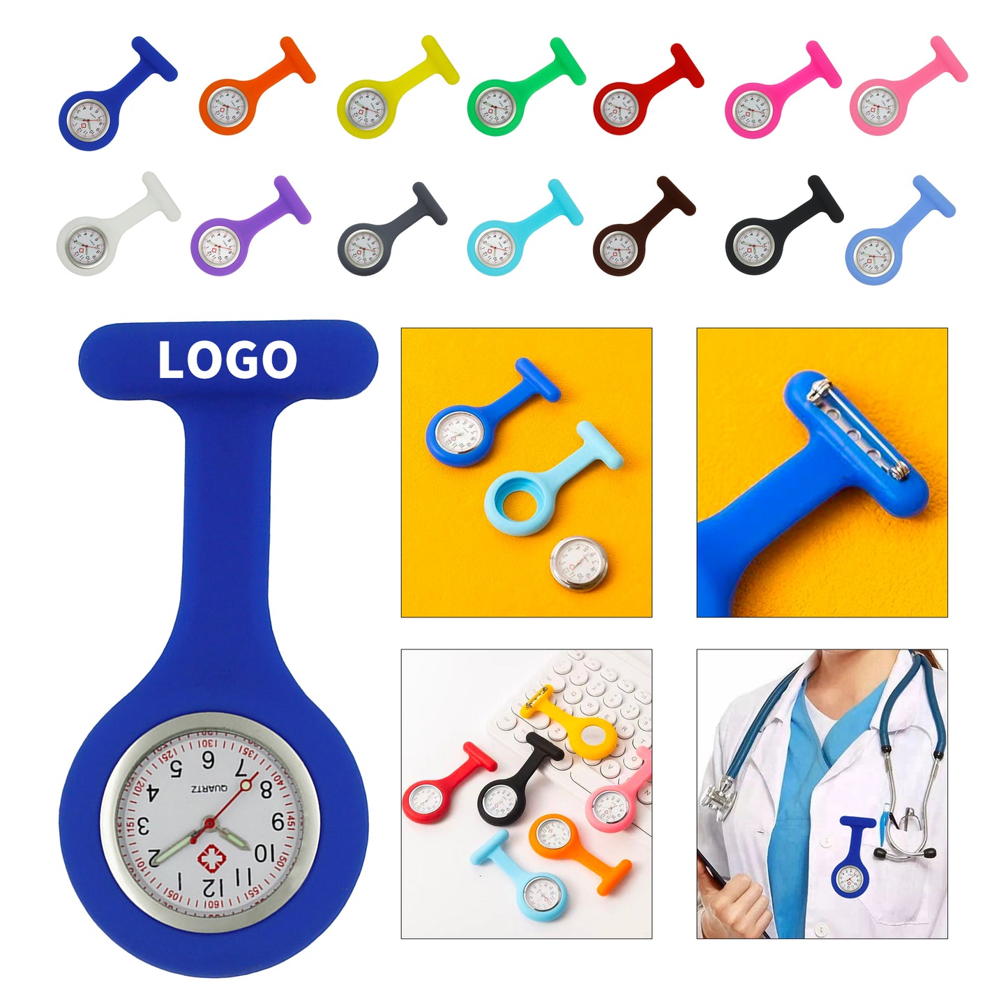 Medical Professional's Silicone Nurse Watch - Pink