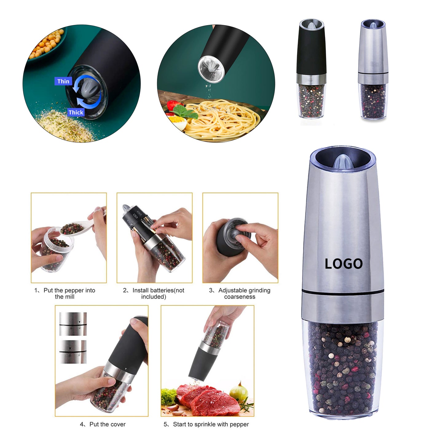 Electric Pepper Grinder - Sliver