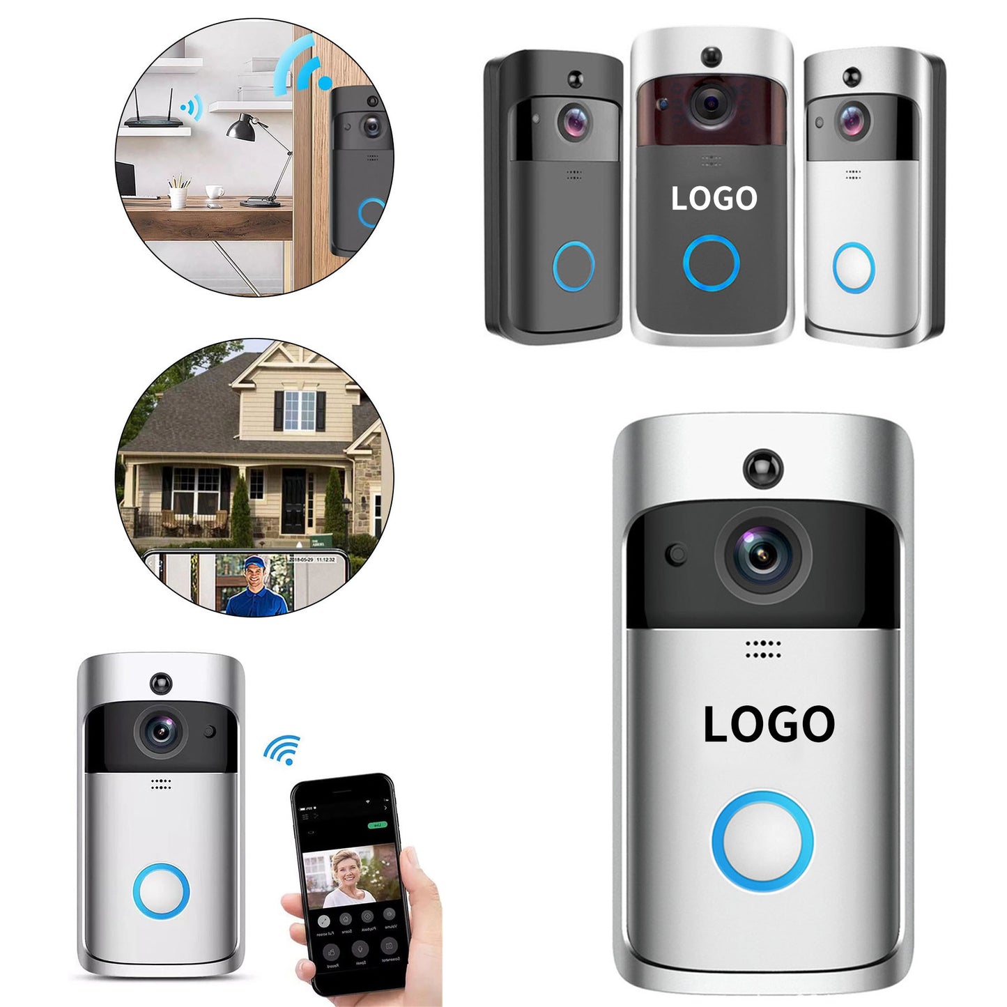 Wireless Doorbell Camera - Black