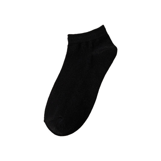 Custom Knit Cotton Ankle Athletic, Performance, and Sports Socks - Black