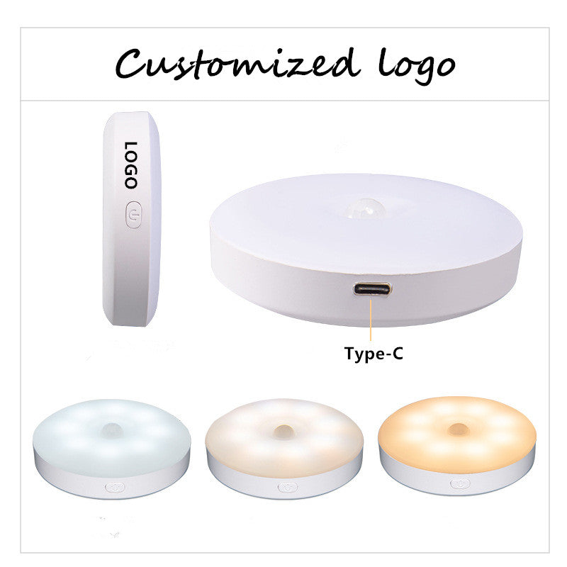 Circular human body induction light - White