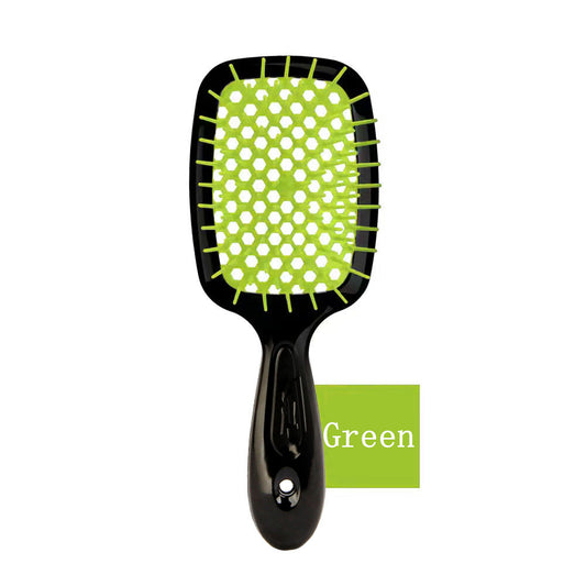 Hollow Out Hair Brush Scalp Massage Comb With Black Grip For Dry & Wet Hair - Sky Blue