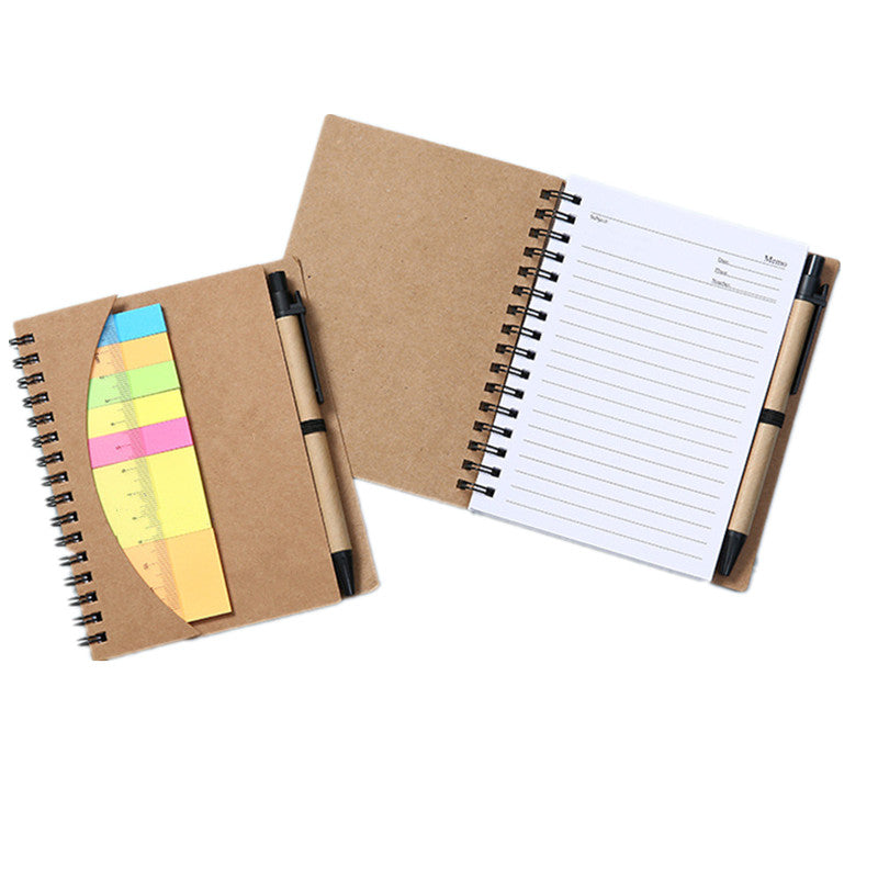 Ruler notebook with logo and pen - Red