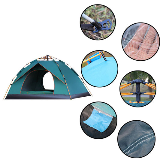 Automatic Dome Tent Portable Cabana Beach Tent W/Double Doors Fits 2 People - Dark Green