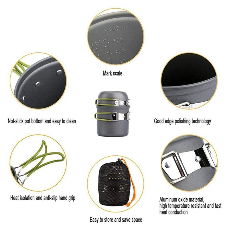 Foldable Cookware Set Pot Pan