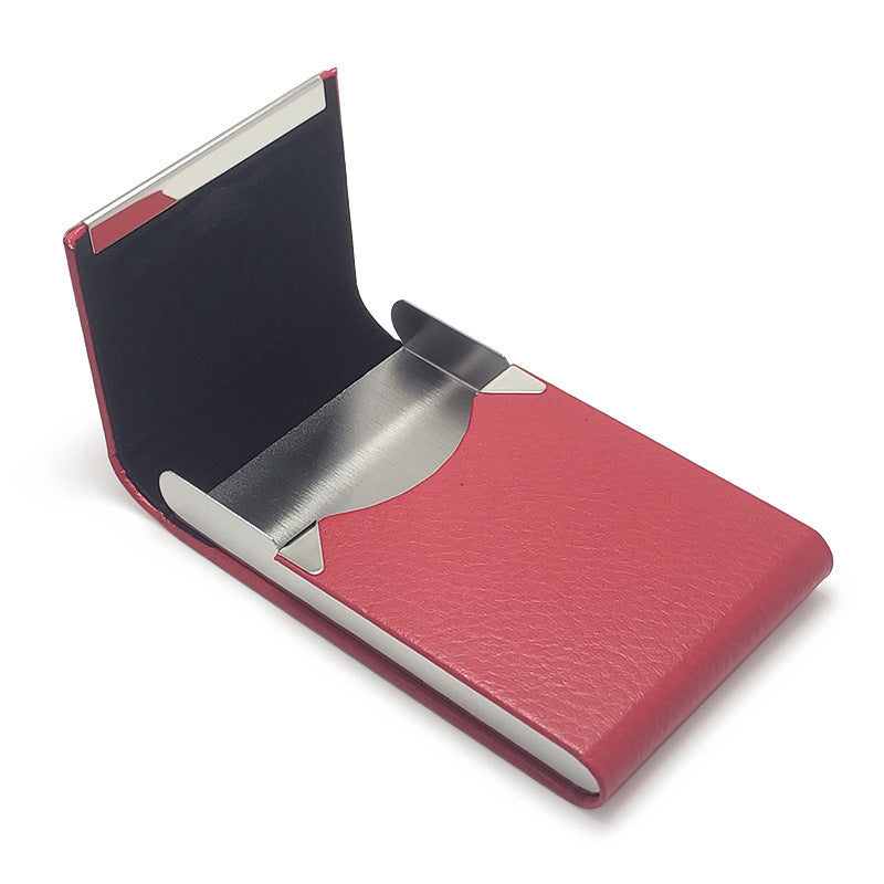PU leather business card holder with magnetic seal