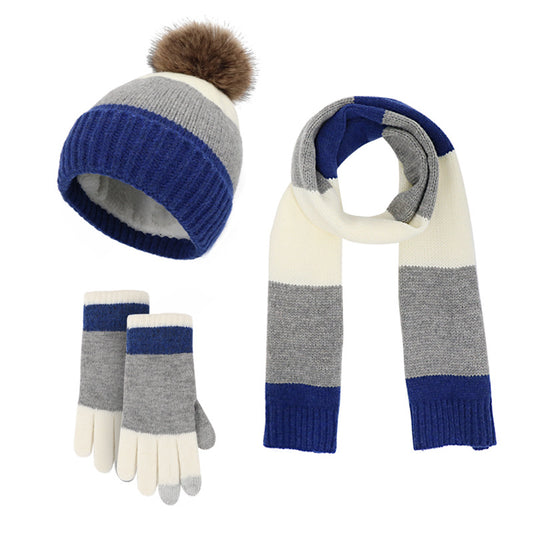 Winter Beanie Hat Scarf Gloves Set