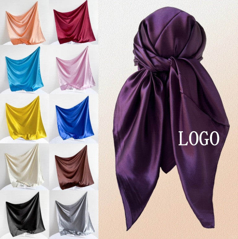 35" x 35" Women's Full Color Printed Glossy Satin Fabric Bandanna Head Scarf