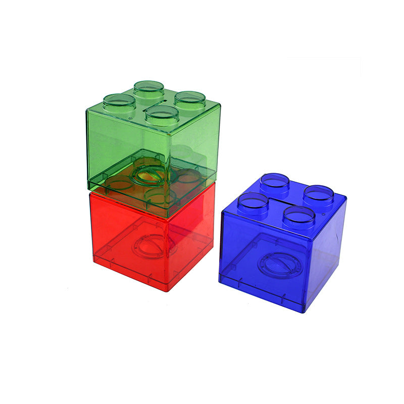 Transparent Block Stack Piggy Bank