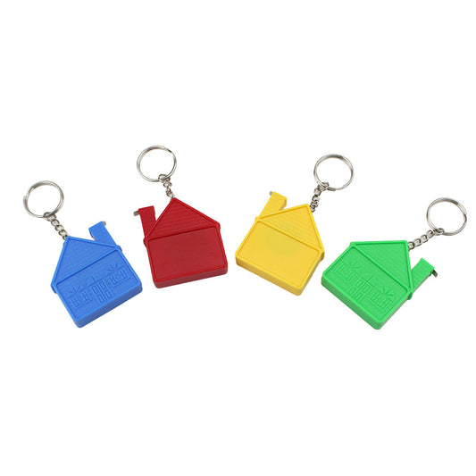 ZN0714 2" ABS House Shaped Measure Tape Keychain w/39" Length
