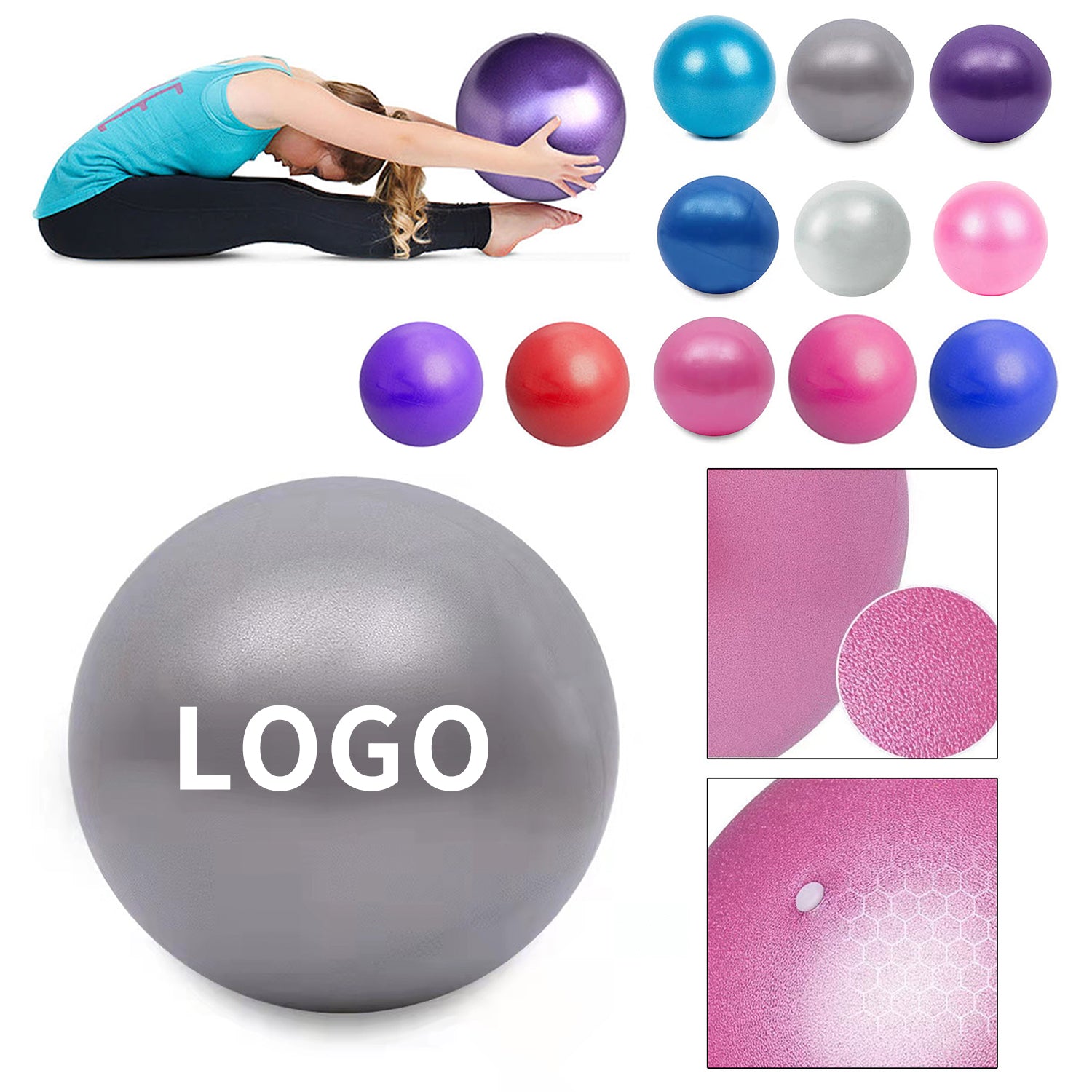 Customizable 9.8" Anti-Burst Pilates Ball image 0