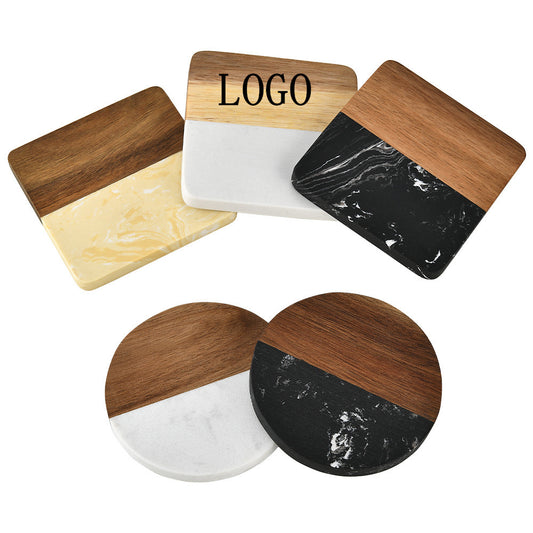 Wood & marble Stone Coaster image 0