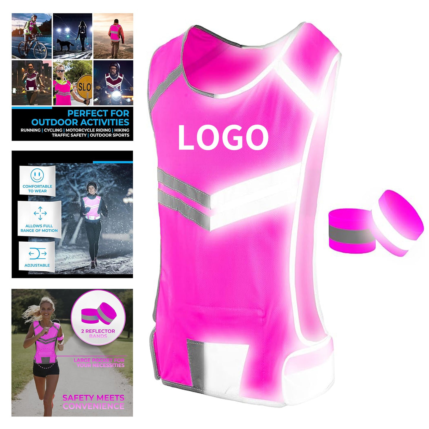 Reflective Running Vest at Night for Walkers image 1