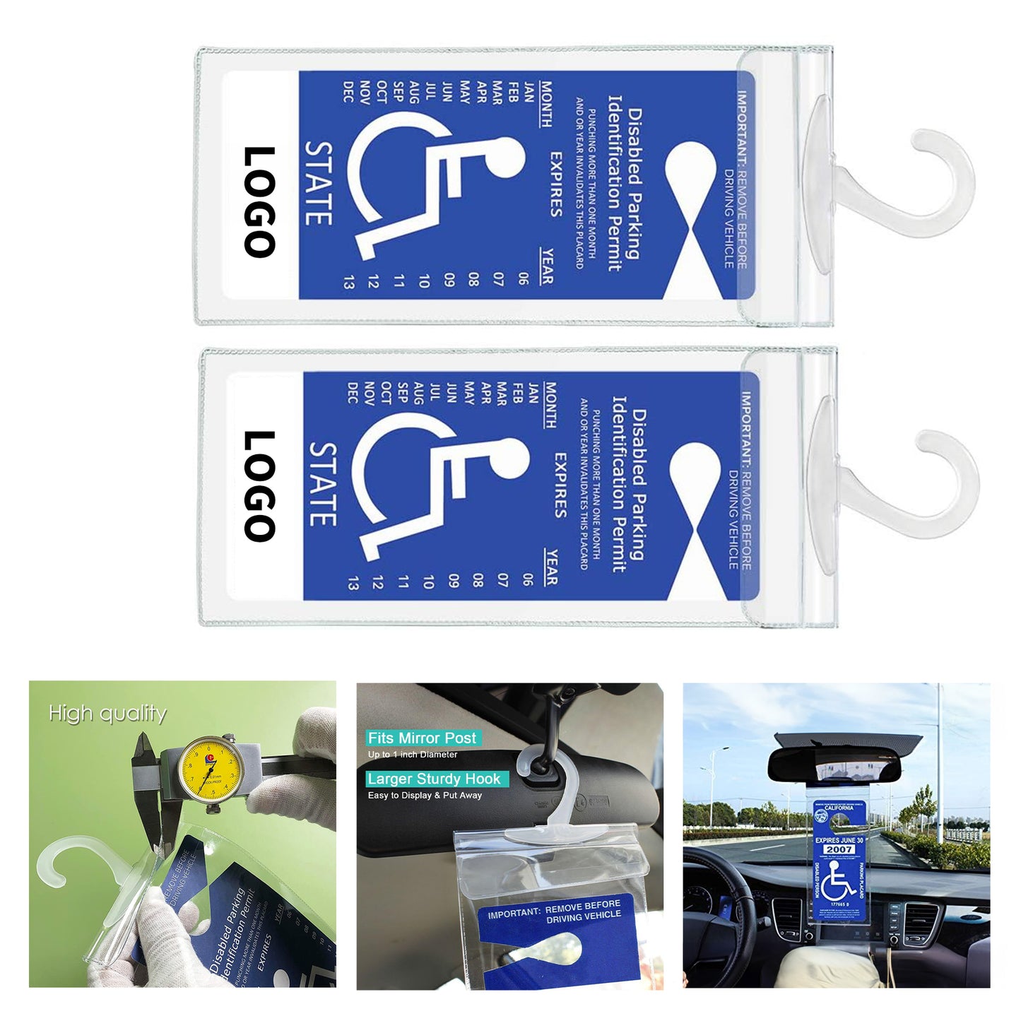 Handicap Parking Placard Holder Ultra Transparent Disabled Parking Permit Placard image 0